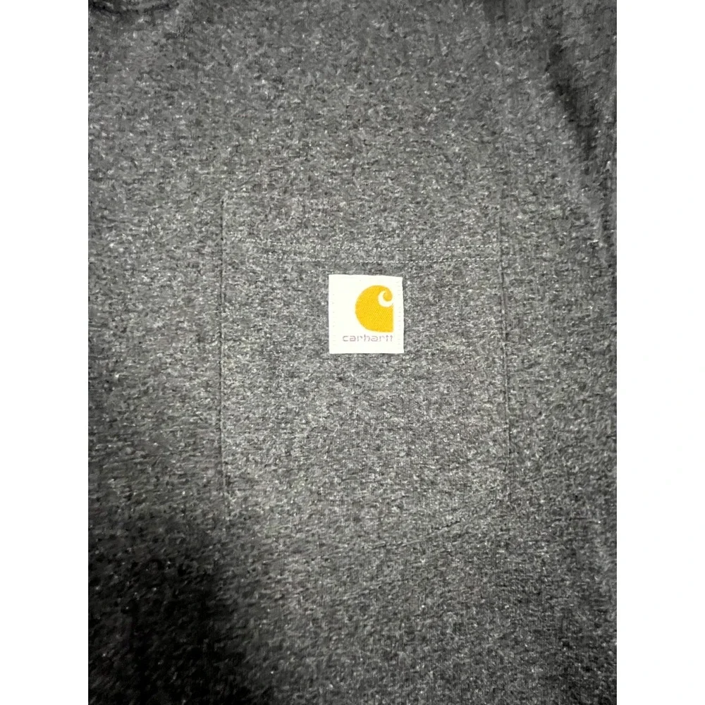 Carhartt Pocket T Shirt Mens Large Gray Knit Cotton Loose Fit Workwear Logo‎ Tee